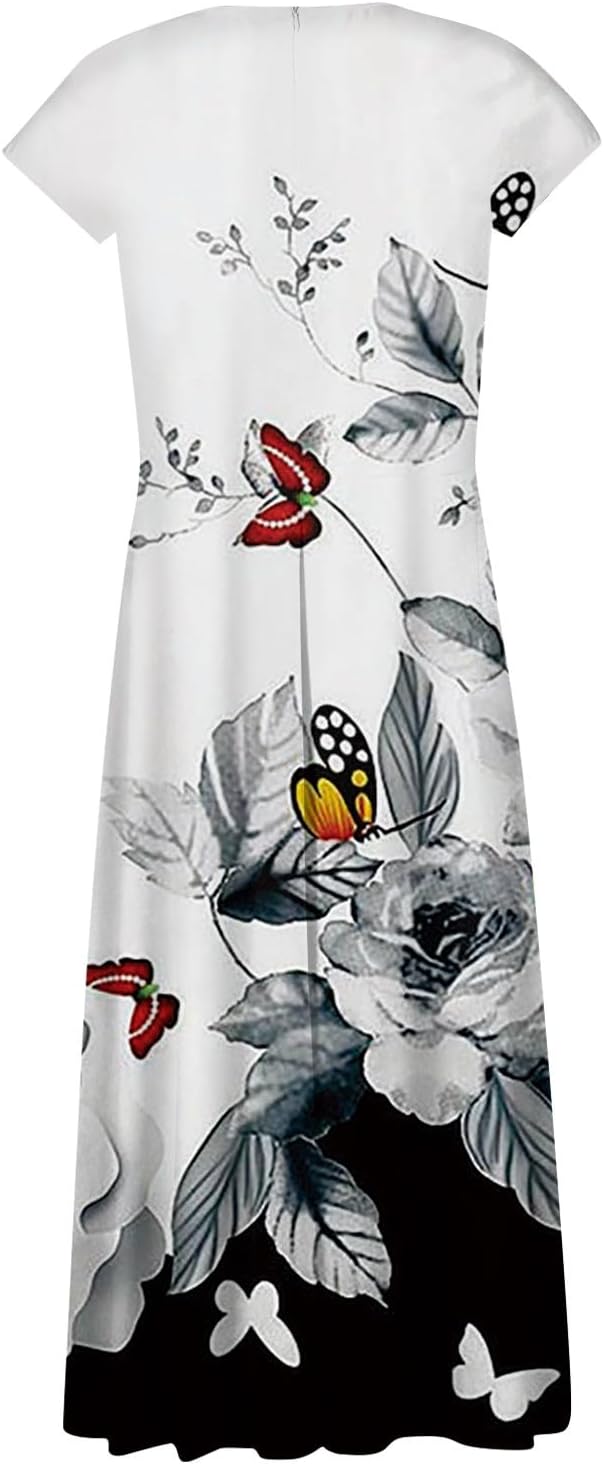 Valeria Damenkleid – Maxikleid mit Blumenmuster, V-Ausschnitt, Korsett-Effekt, Boho Elegant