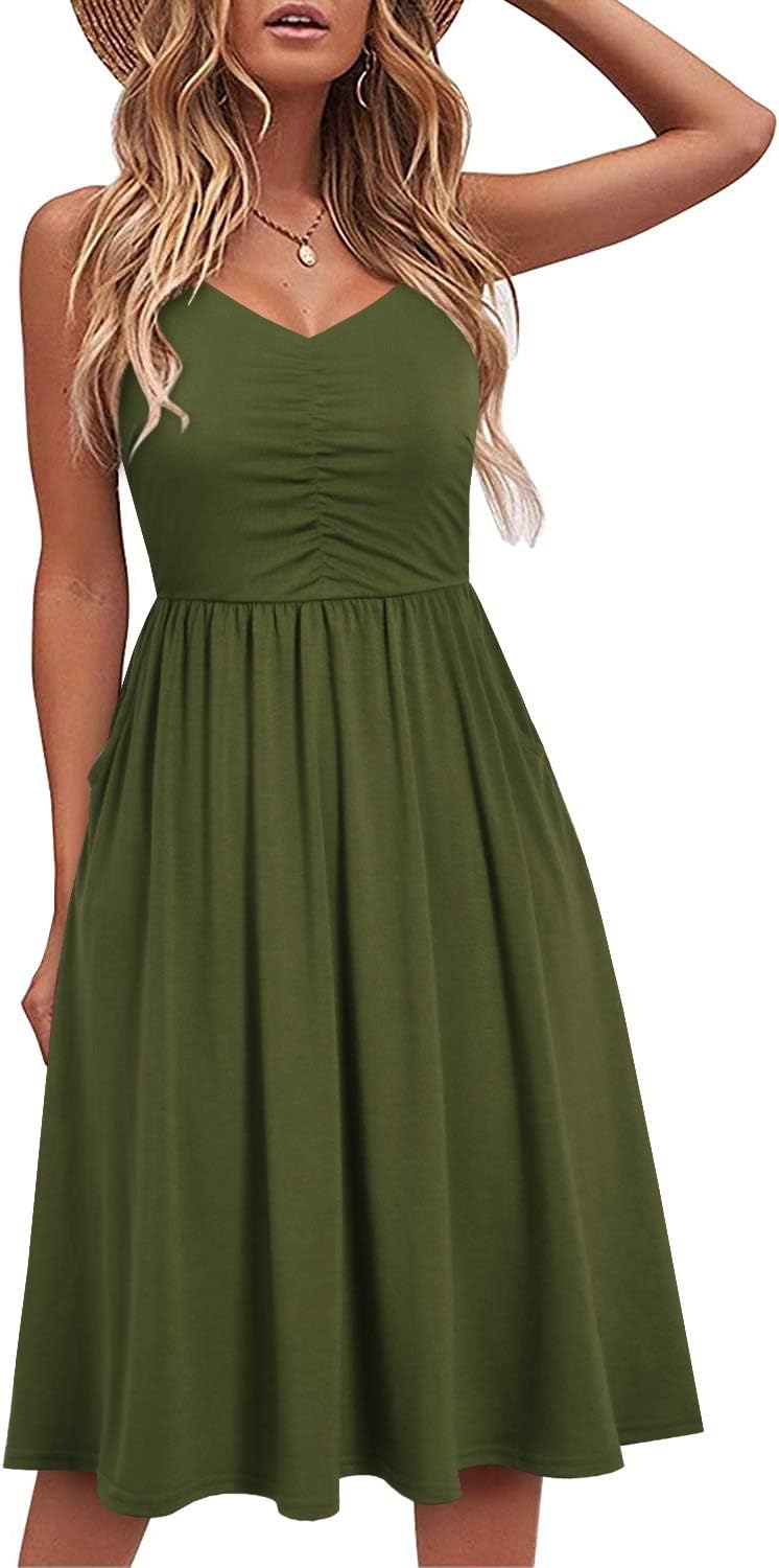 Lina Robe Été Femme – Robe A-Line Bretelles Réglables Avec Poches Élégante