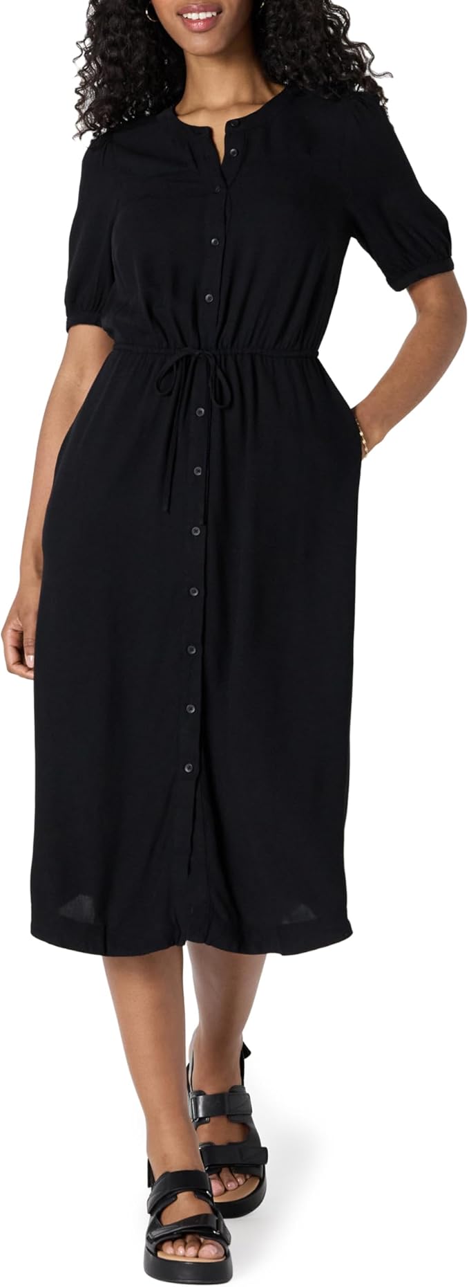 Georgie Robe Midi Femme – Fluidní viskóza, nastavitelný pas a elegantní áčkový střih