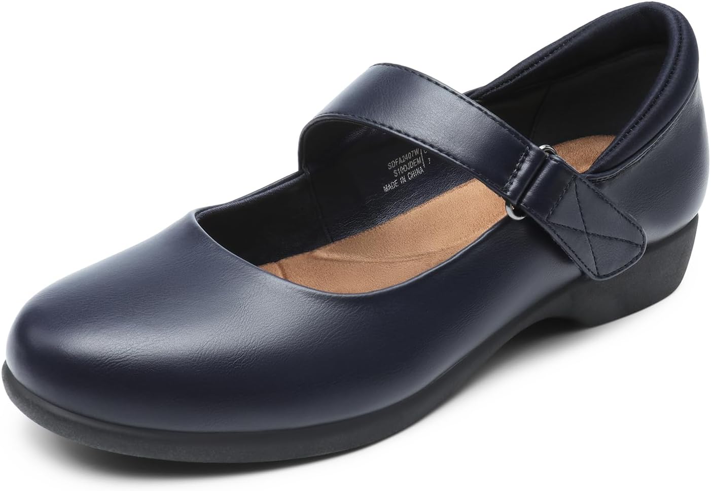 Clémence Mary-Jane-Ballerinas für Damen – Bequeme flache Schuhe mit verstellbarem Riemchen und kleinem Absatz