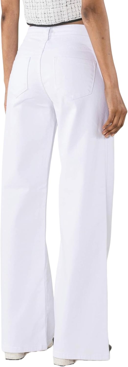 Isaline Jean Flare Femme – Jean Bootcut Taille Haute Stretch Effet Délavé Vintage