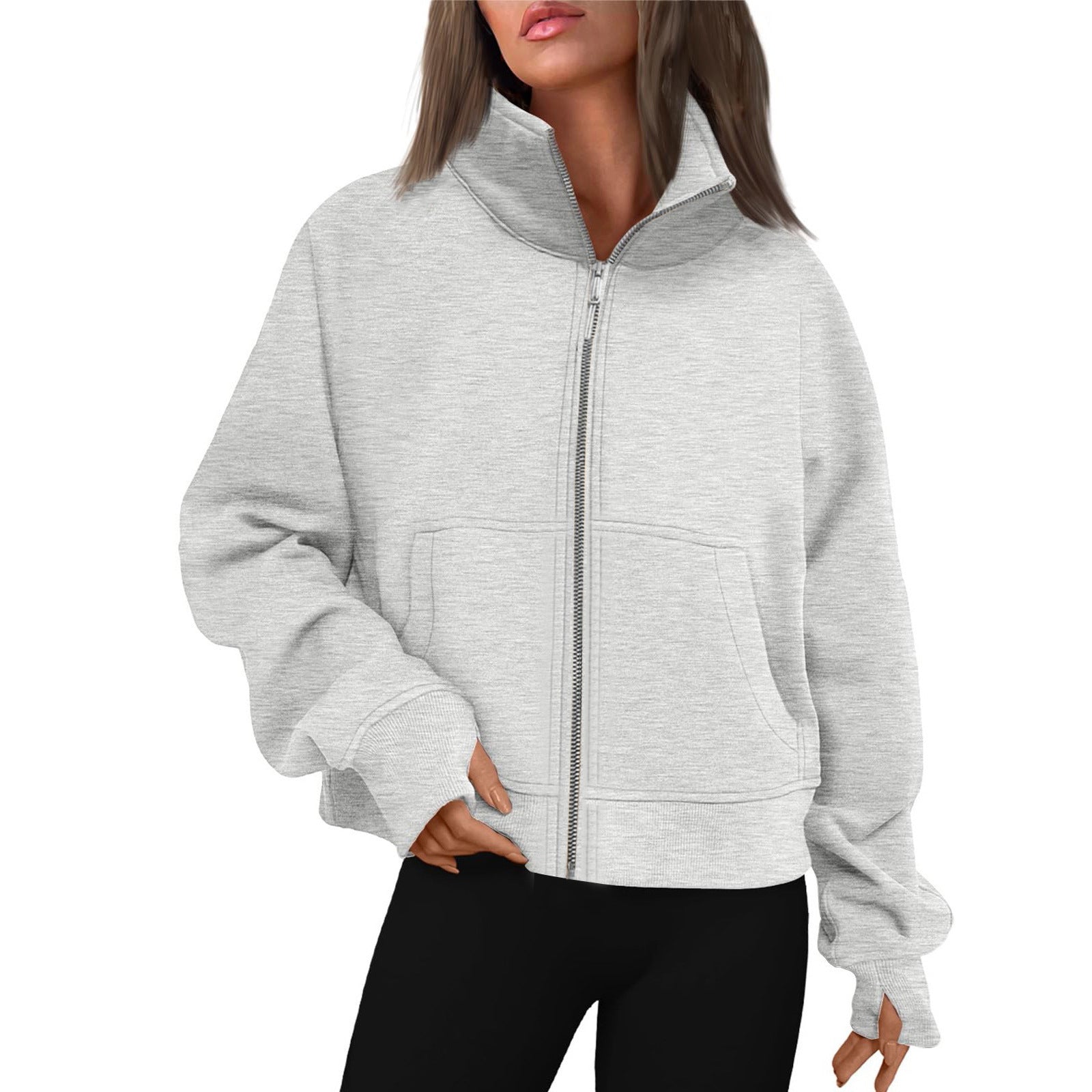 Evangeline Giacca Donna con Zip e Collo Alto – Taglio Corto Moderno & Comfort Premium