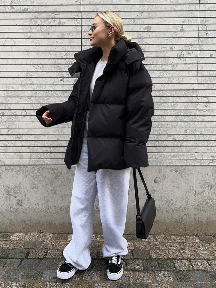 Nava Damen Oversize Daunenjacke – Steppjacke mit Stehkragen für Winter & Streetstyle