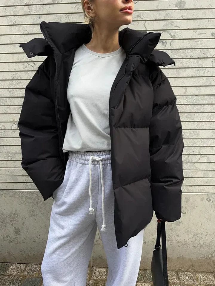 Nava Damen Oversize Daunenjacke – Steppjacke mit Stehkragen für Winter & Streetstyle