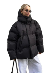 Nava Damen Oversize Daunenjacke – Steppjacke mit Stehkragen für Winter & Streetstyle