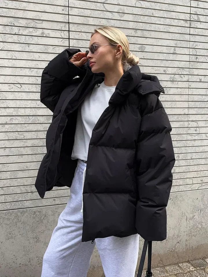 Nava Damen Oversize Daunenjacke – Steppjacke mit Stehkragen für Winter & Streetstyle
