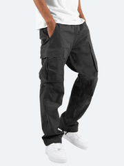 Drylan Calças Cargo Homem Corte Clássico – Mistura de Algodão Durável com Design Multi-Bolsos
