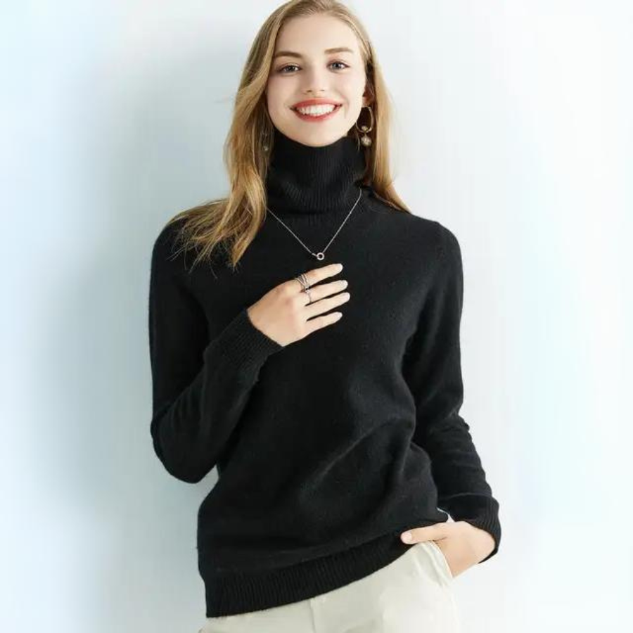 Angelie ženski pulover s rolkom – 100% mekana i prozračna merino vuna, ležerni kroj