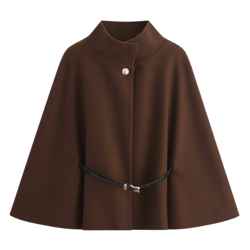 Crisha Cape Damen mit Fledermausärmeln – Eleganter und Winterlicher Mantel mit Gürtel