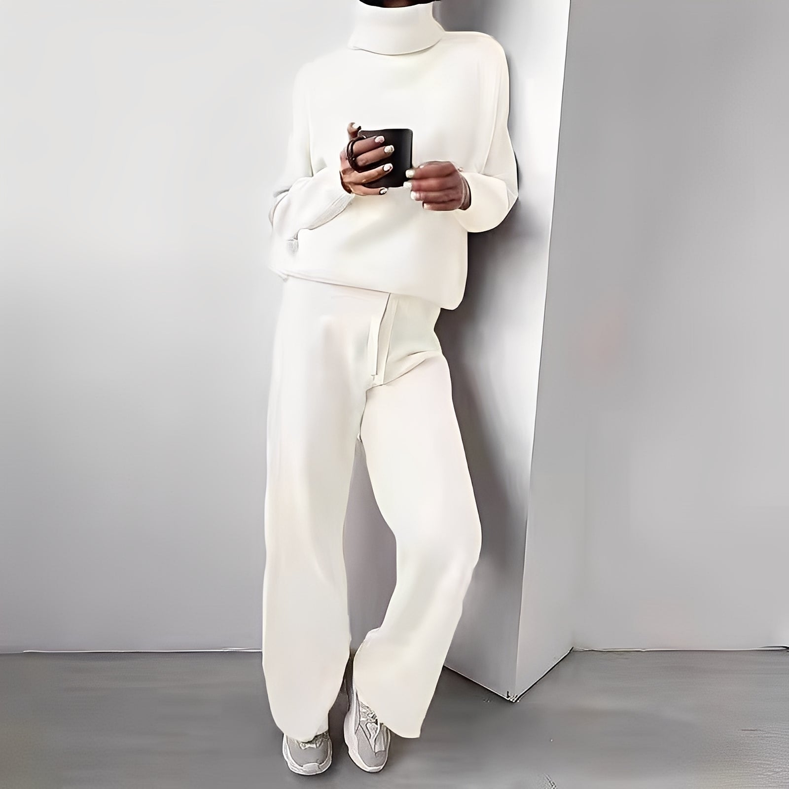 Kimberlee súprava domáceho oblečenia s rolákom pre ženy – jemný a pohodlný dvojdielny outfit s moderným strihom