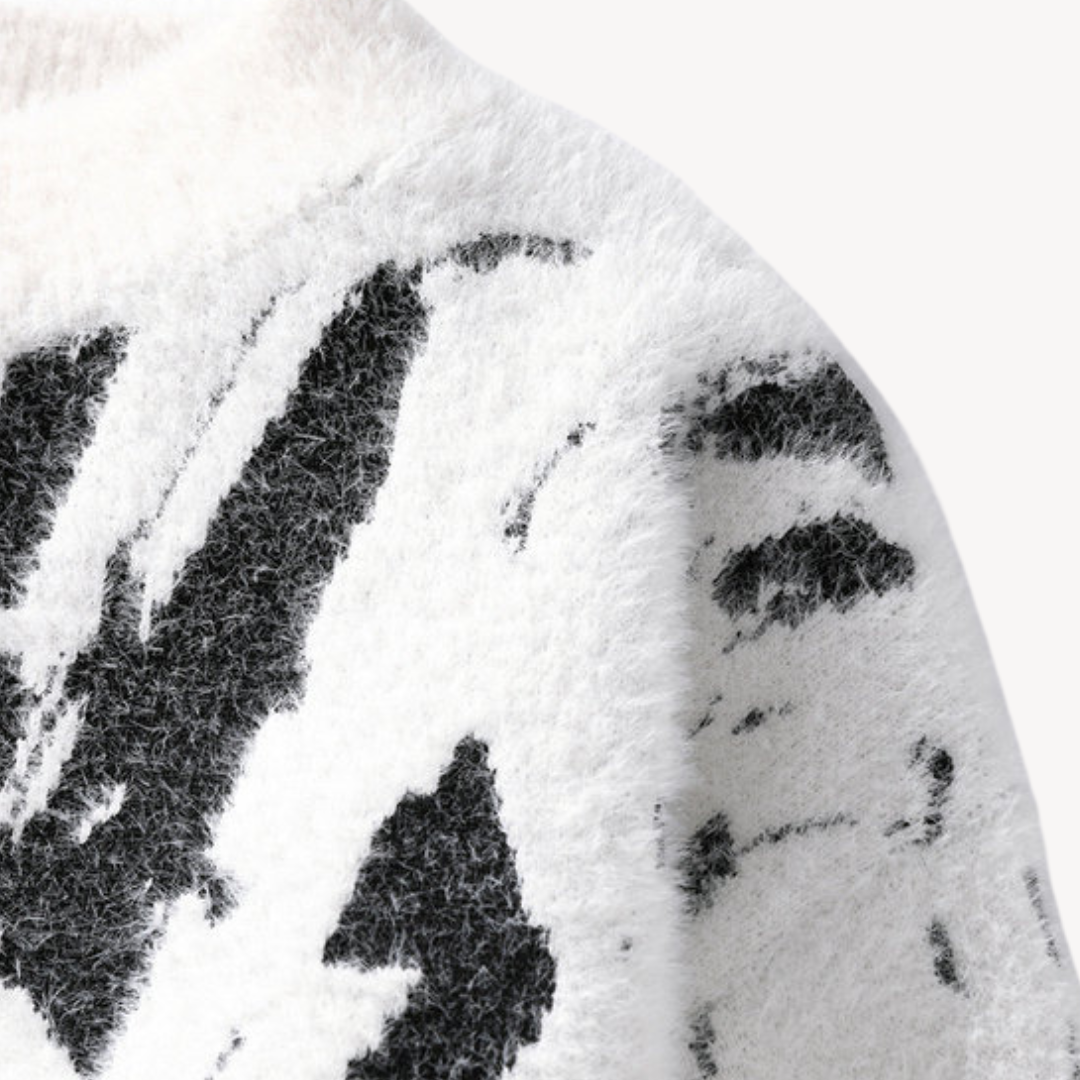 Zachary Pull Homme Tricoté – Pull Vintage en Laine Mélangée à Motif & Coupe Décontractée