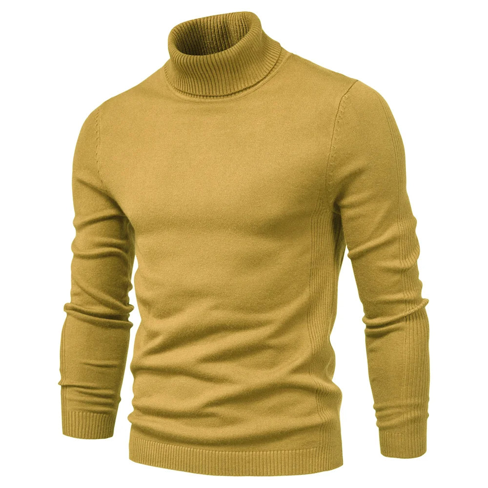 Johan Sweter z Wysokim Kołnierzem Męski Lunero Eindhoven – Ciepły Sweter Slim Fit z Gładkiego Splotu