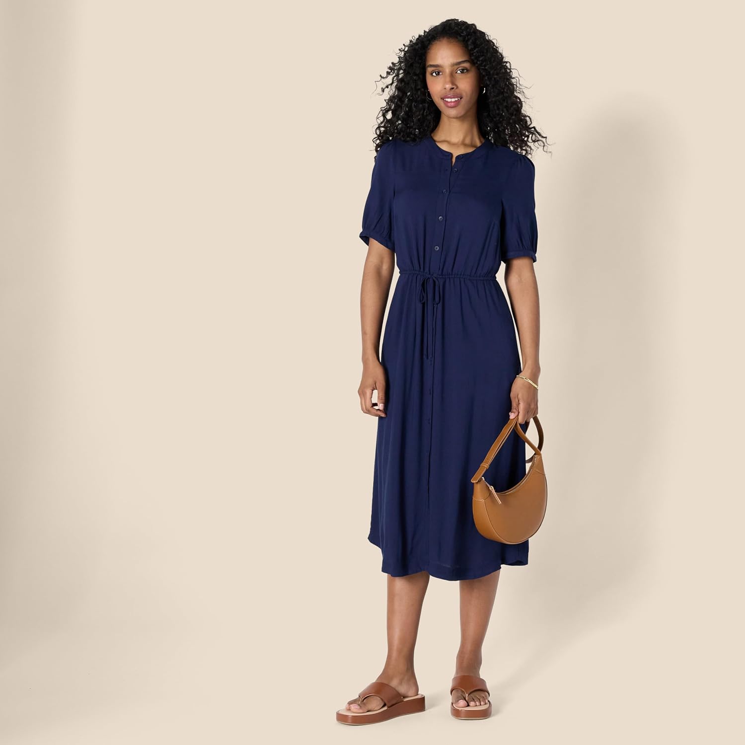 Georgie Robe Midi Femme – Fluidní viskóza, nastavitelný pas a elegantní áčkový střih