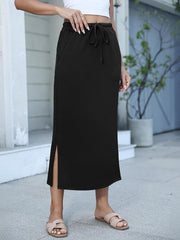 Jessa Falda Maxi para Mujer – Falda de Cintura Alta, Abierta y con Bolsillos Casual Chic