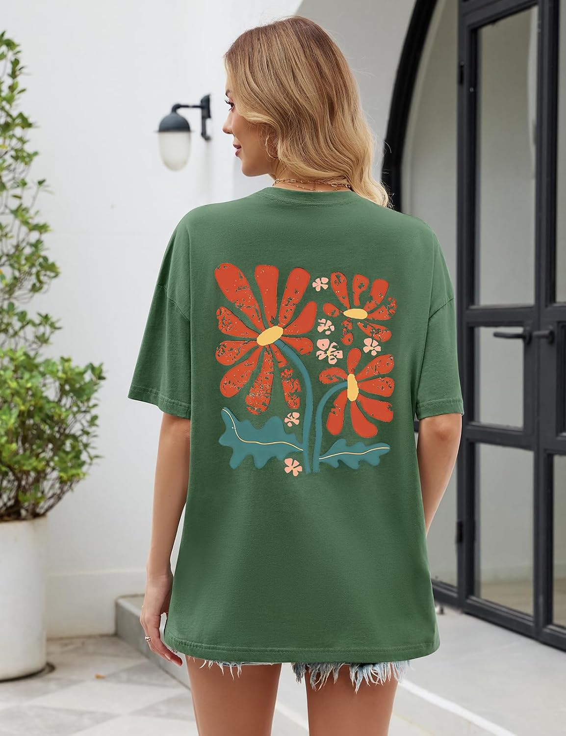 Dámské oversize tričko Danielle – 100% bavlna, krátké rukávy, potisk