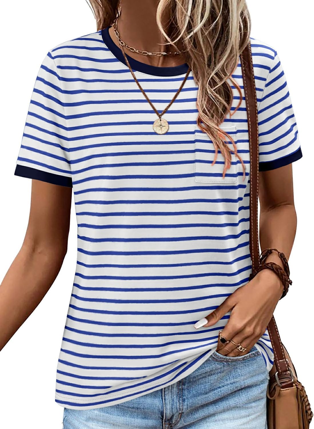 Sofia Haut en Lin Femme – T-shirt Oversize Décontracté avec Boutons et Manches 3/4