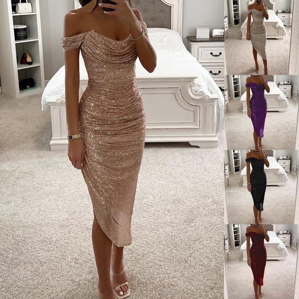 Isabella Dámský župan – večerní župan s flitry, výstřih do V, odhalená ramena, elegantní