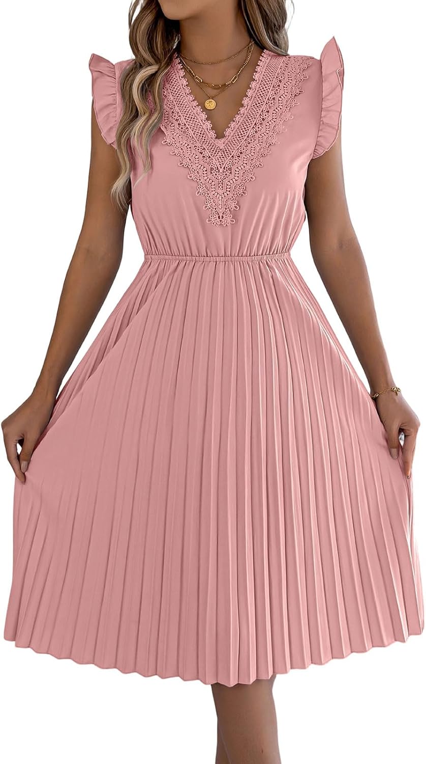 Sabrina Robe Femme – Robe Léopard Dos Nu A-Line Volants Bretelles Été Élégante