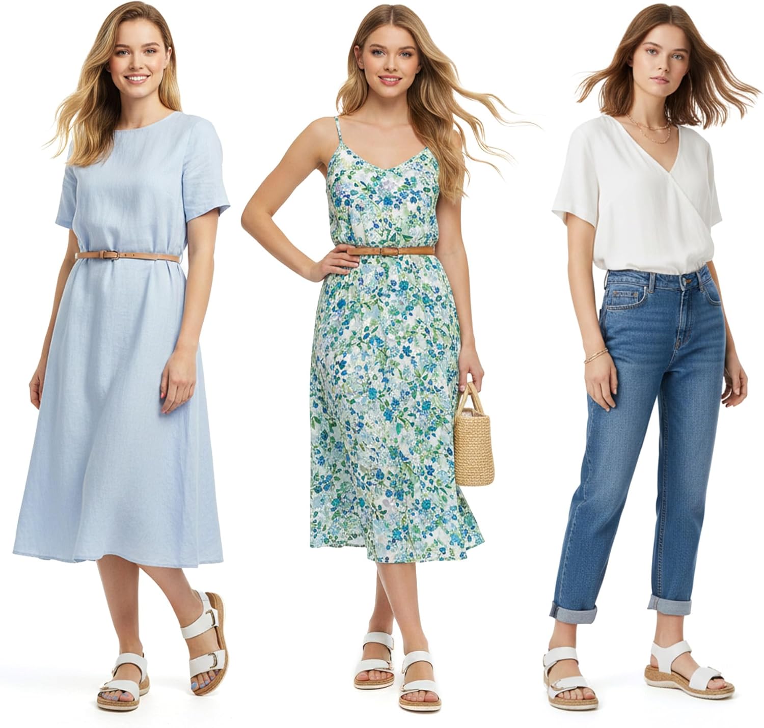 Élise Sandales Femme Confort – Sandales Plates d’Été à Boucle Ajustable