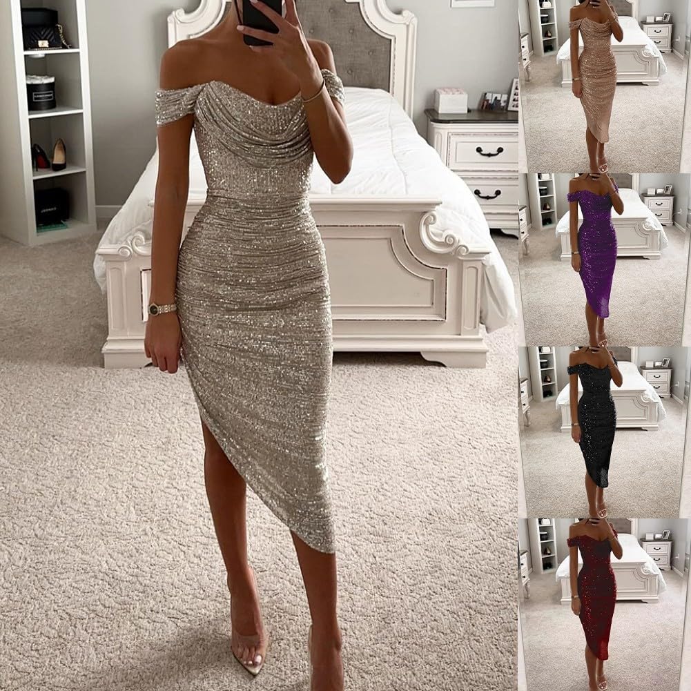 Isabella Dámský župan – večerní župan s flitry, výstřih do V, odhalená ramena, elegantní