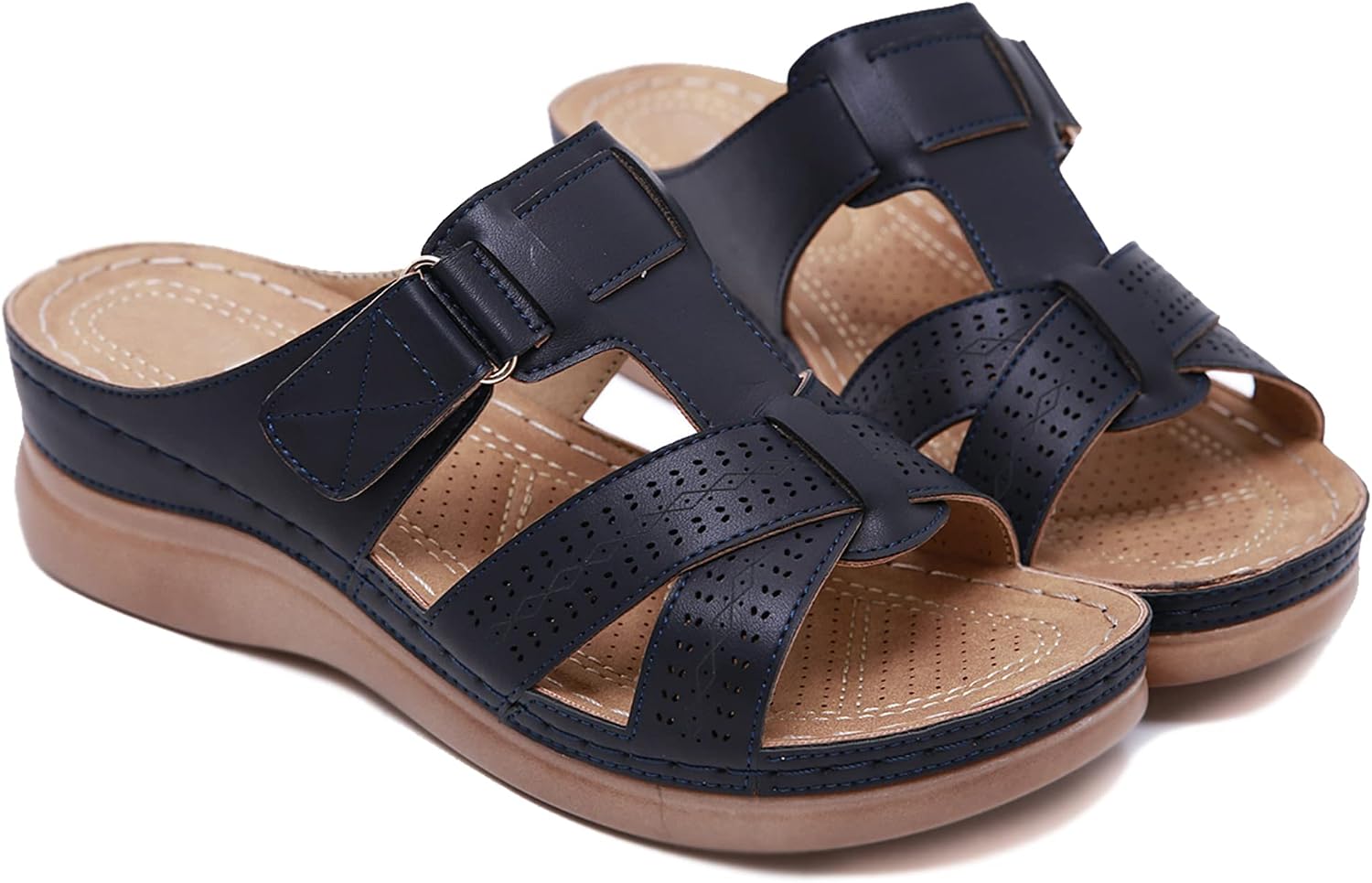 Noelle Mules con Cuña para Mujer – Sandalias de Plataforma con Punta Abierta en Similicuir