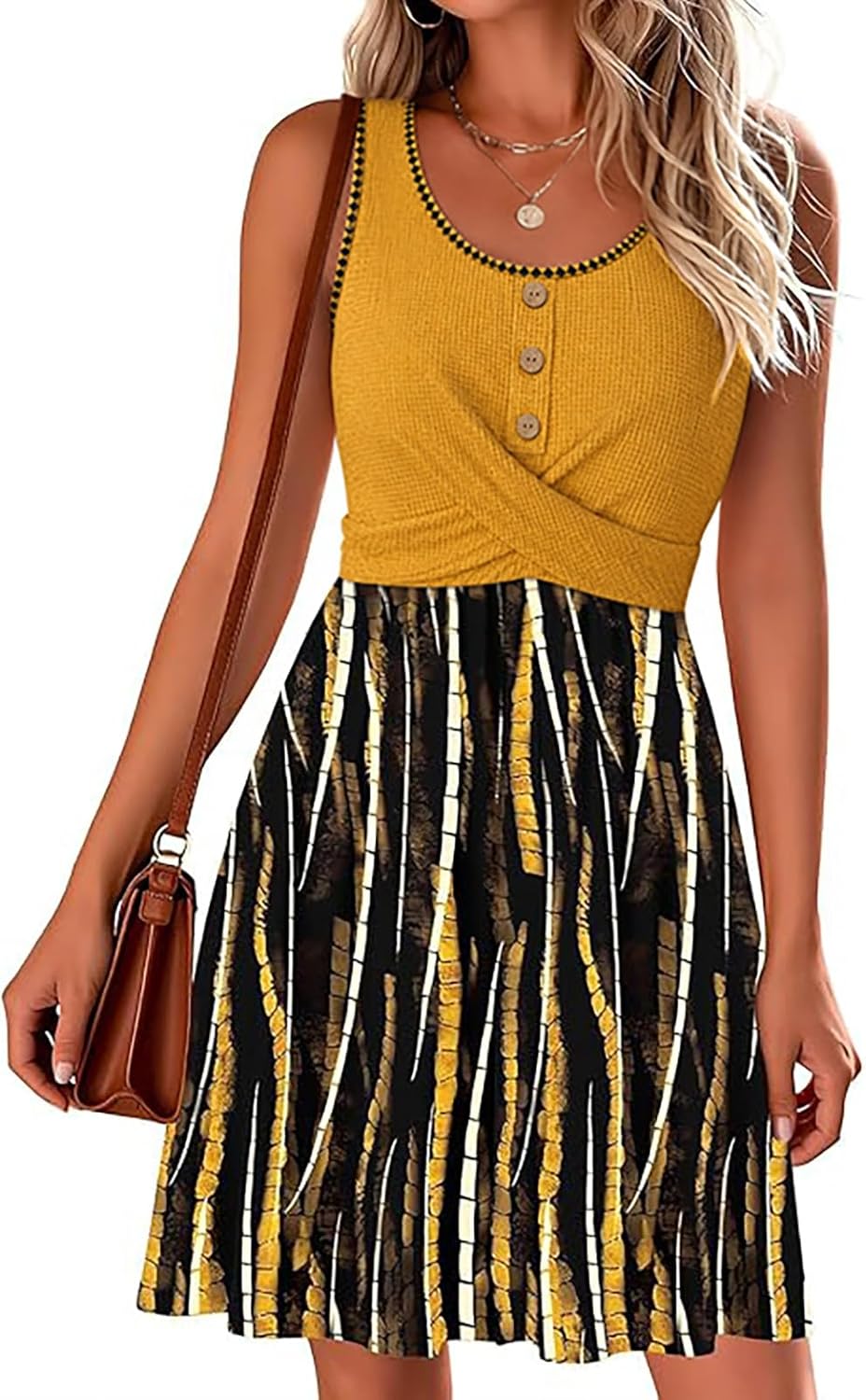 Emma Summer Dress for Women – Sleeveless Bohemian Dress with Floral Print and Pockets