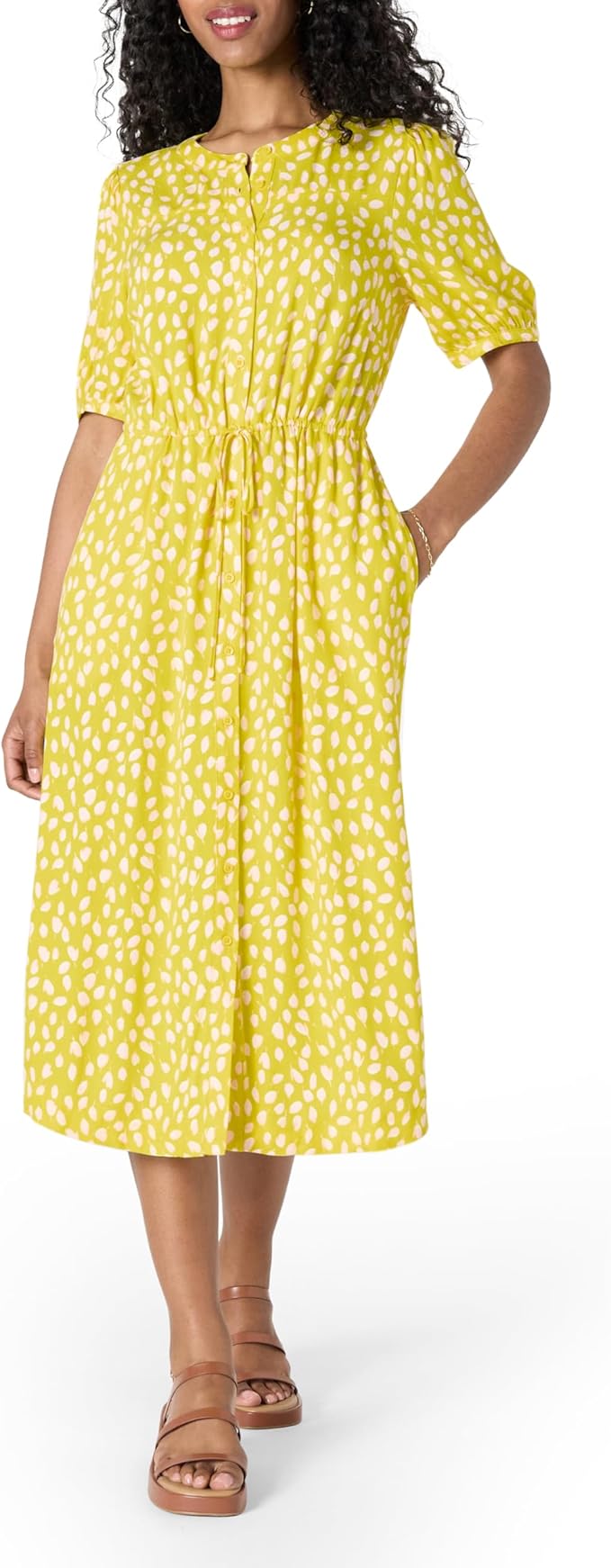 Georgie Robe Midi Femme – Fluidní viskóza, nastavitelný pas a elegantní áčkový střih