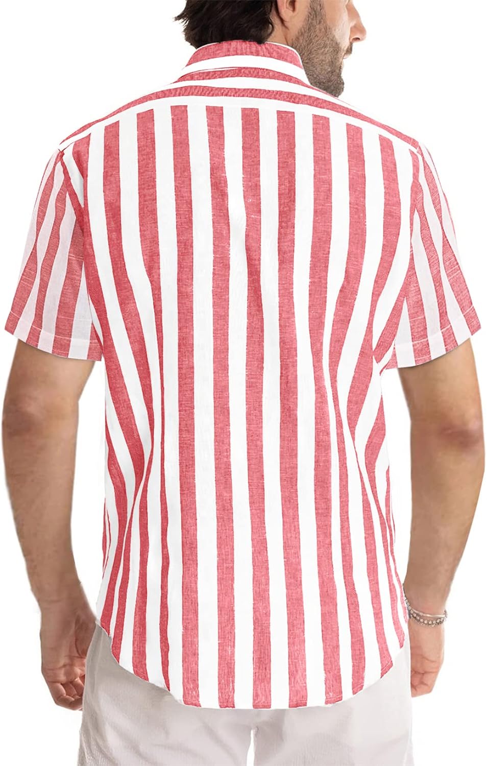 Camisa Josh Homem – Camisa às Riscas de Manga Curta, Estilo Casual Chic de Verão