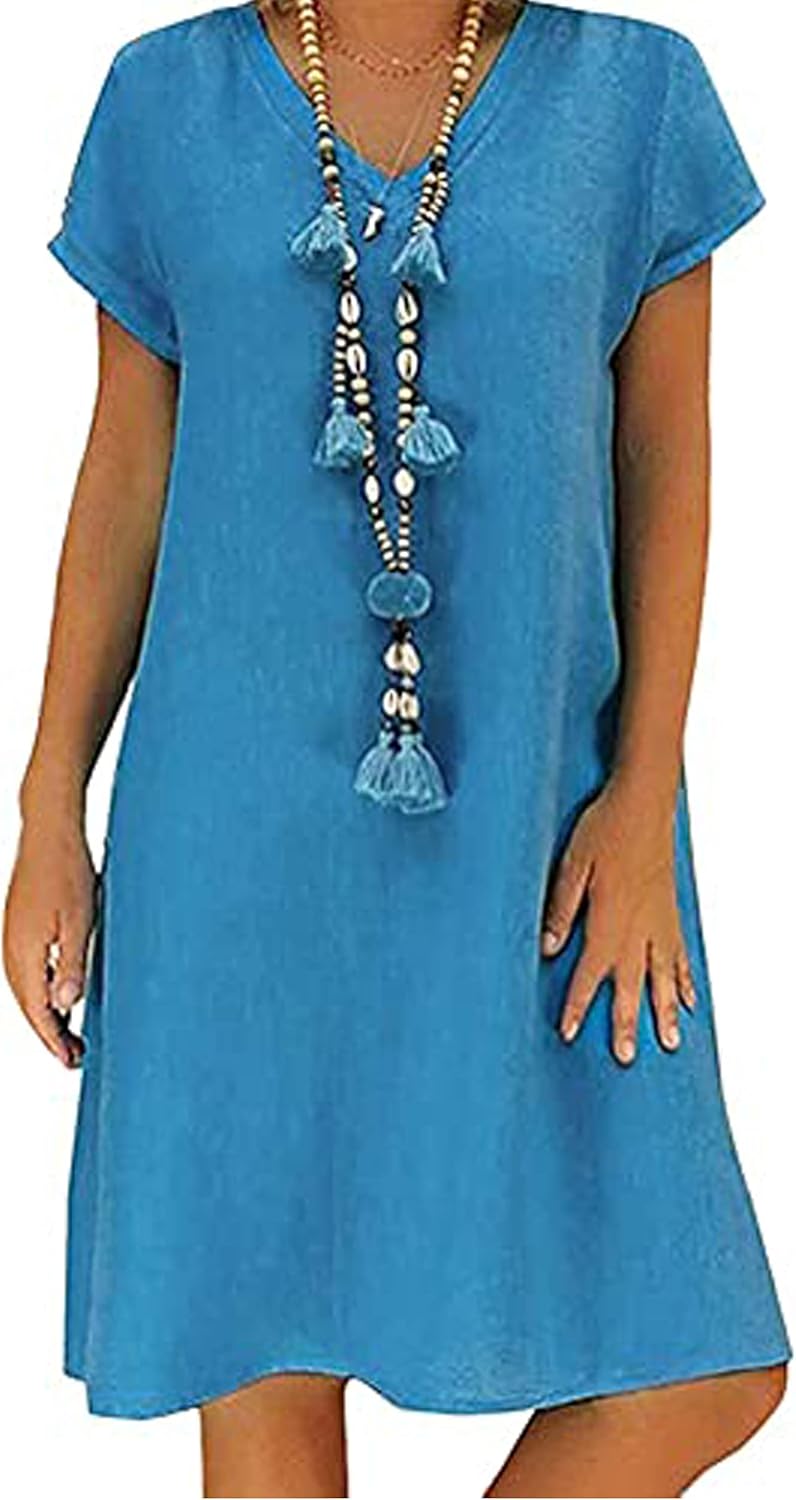 Vestido Martina Mulher – Vestido Maxi Decote em V Corte Oversize Linha A Casual Elegante Verão