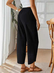 Quenn Pantalon Femme – Pantalon Large Coton Taille Élastique & Poches Été