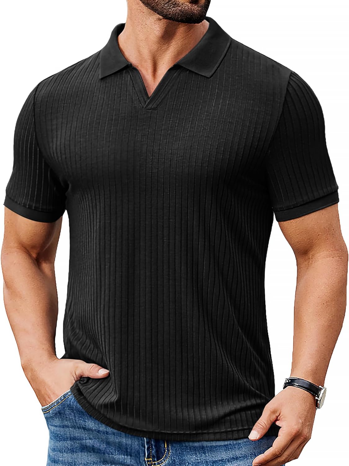 Alex Polo Ανδρικό – Ριπ Πόλο με V Λαιμόκοψη Slim Fit, Ελαφρύ & Μοντέρνο Καλοκαιρινό Στυλ