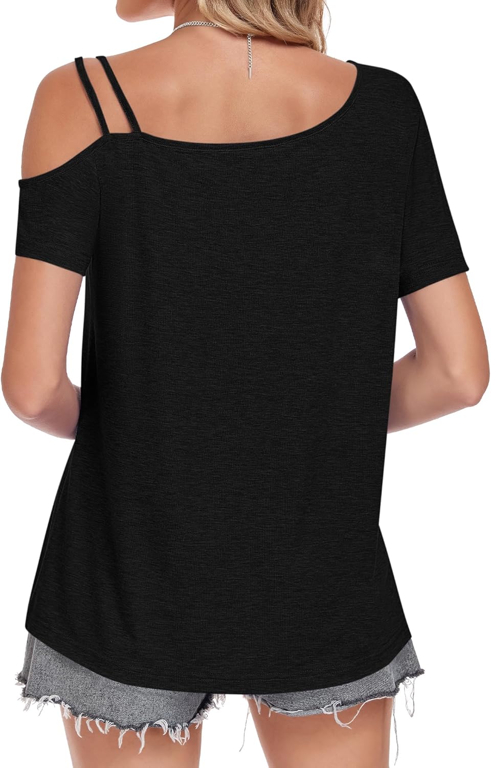 Τοπ Lina Γυναικείο με Γυμνούς Ώμους – Ασύμμετρο T-shirt καλοκαιρινό, κομψό και casual