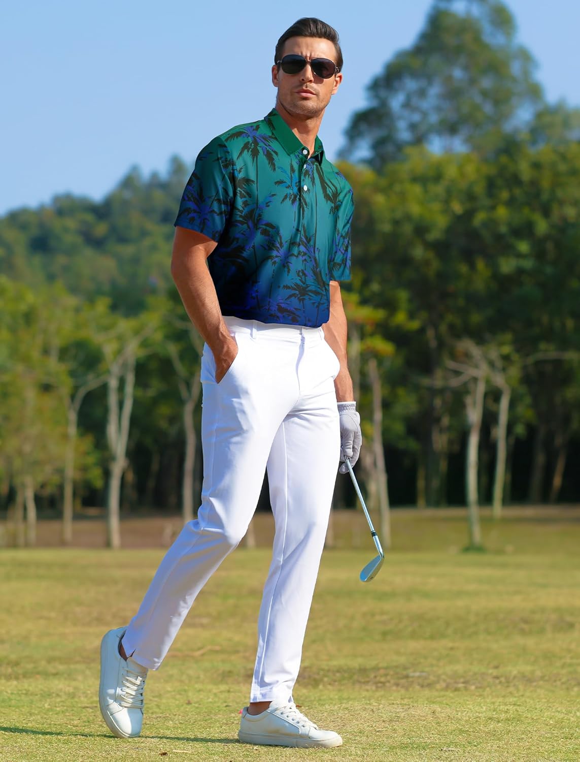 Enzo Polo Homem – Polo de Golfe Tropical, Respirável e de Secagem Rápida para o Verão