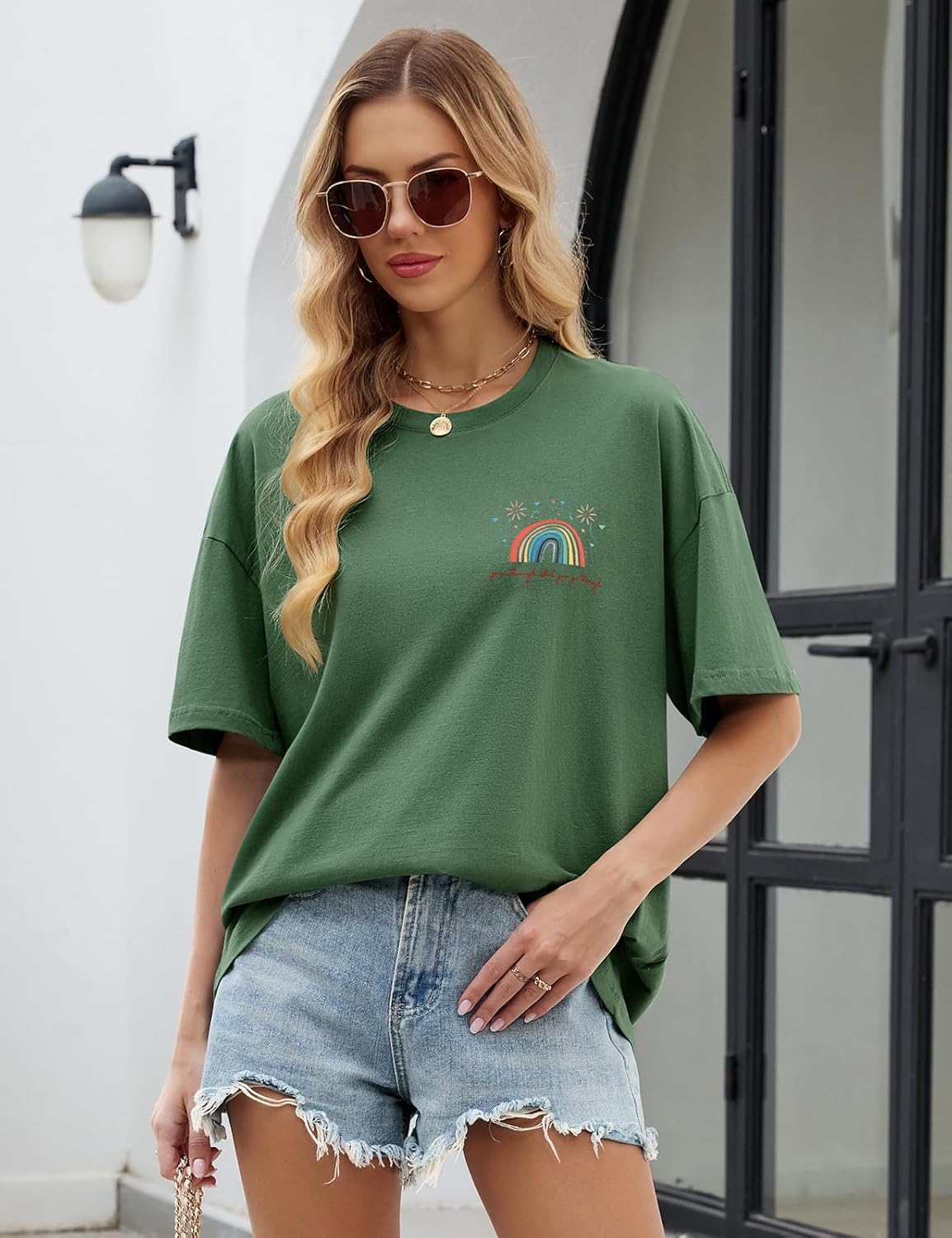 Dámské oversize tričko Danielle – 100% bavlna, krátké rukávy, potisk