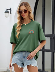 Dámské oversize tričko Danielle – 100% bavlna, krátké rukávy, potisk