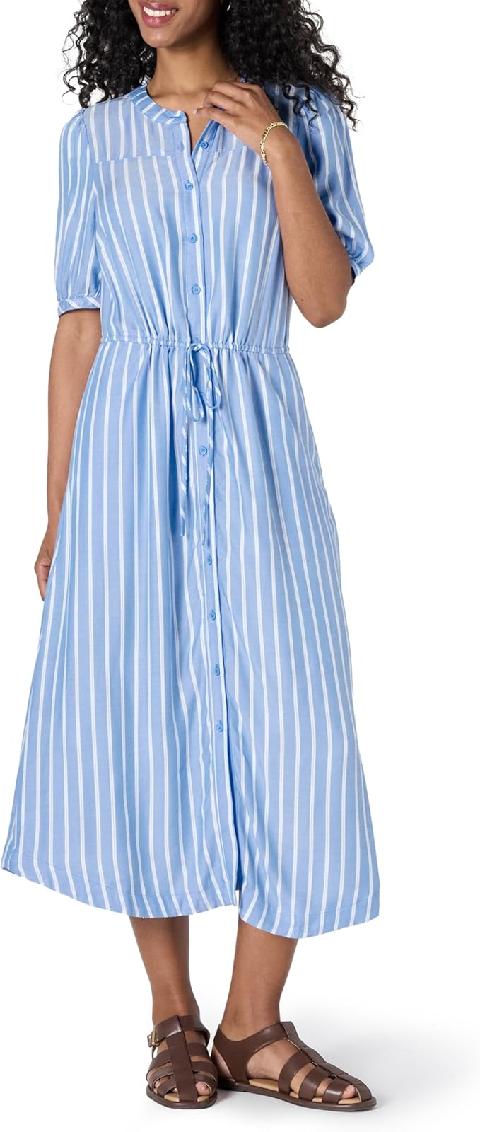 Georgie Robe Midi Femme – Fluidní viskóza, nastavitelný pas a elegantní áčkový střih