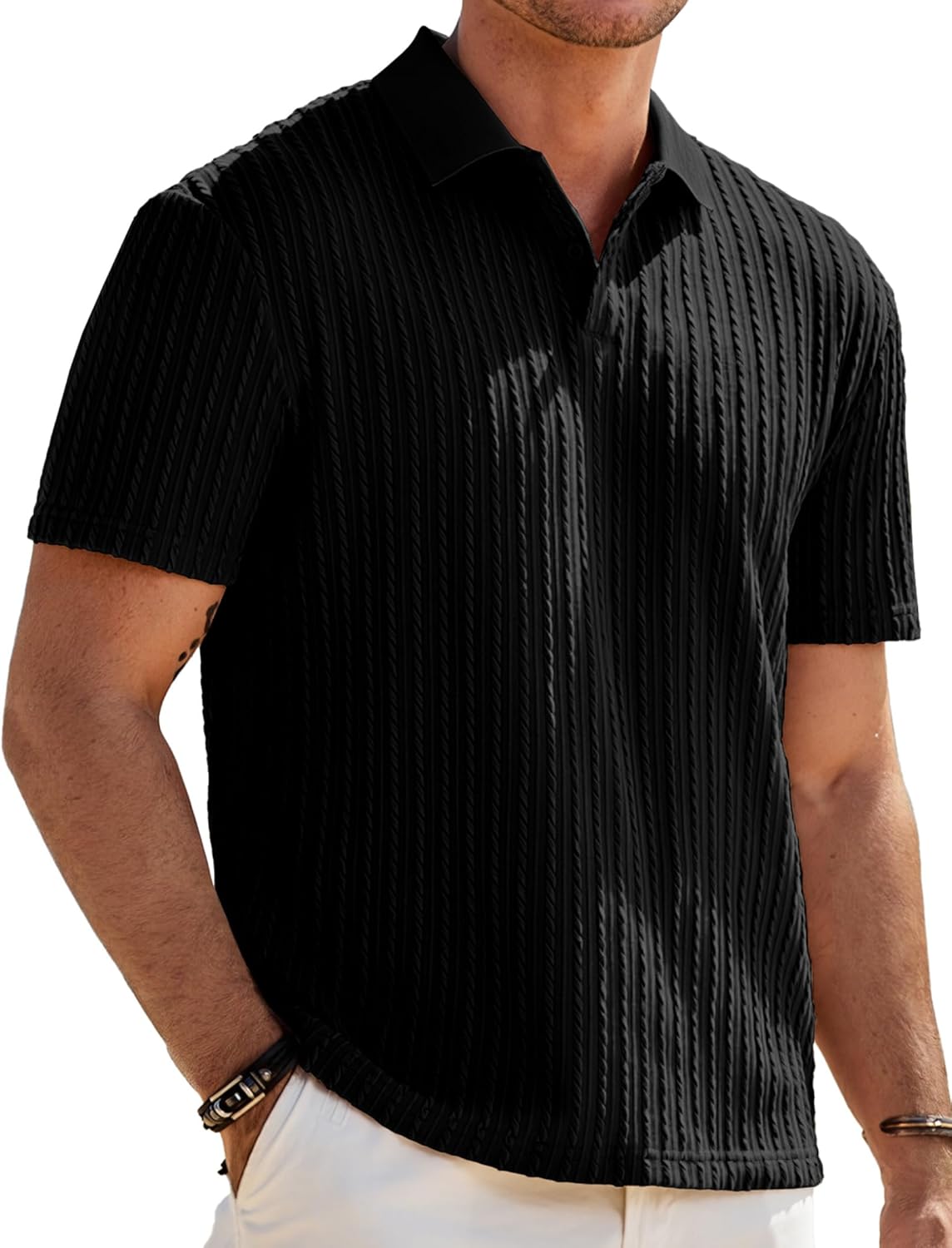 Matteo Polo Homme – Polo z dzianiny stretch, styl Old Money i casual na lato