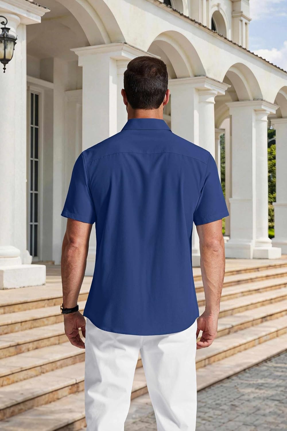 Lucio Camisa Homem – Camisa Sem Engomar Manga Curta & Estilo Casual Chic