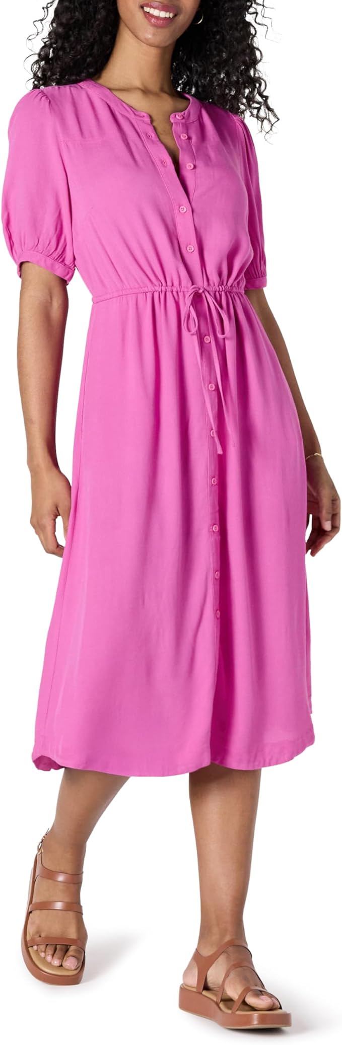 Georgie Robe Midi Femme – Fluidní viskóza, nastavitelný pas a elegantní áčkový střih