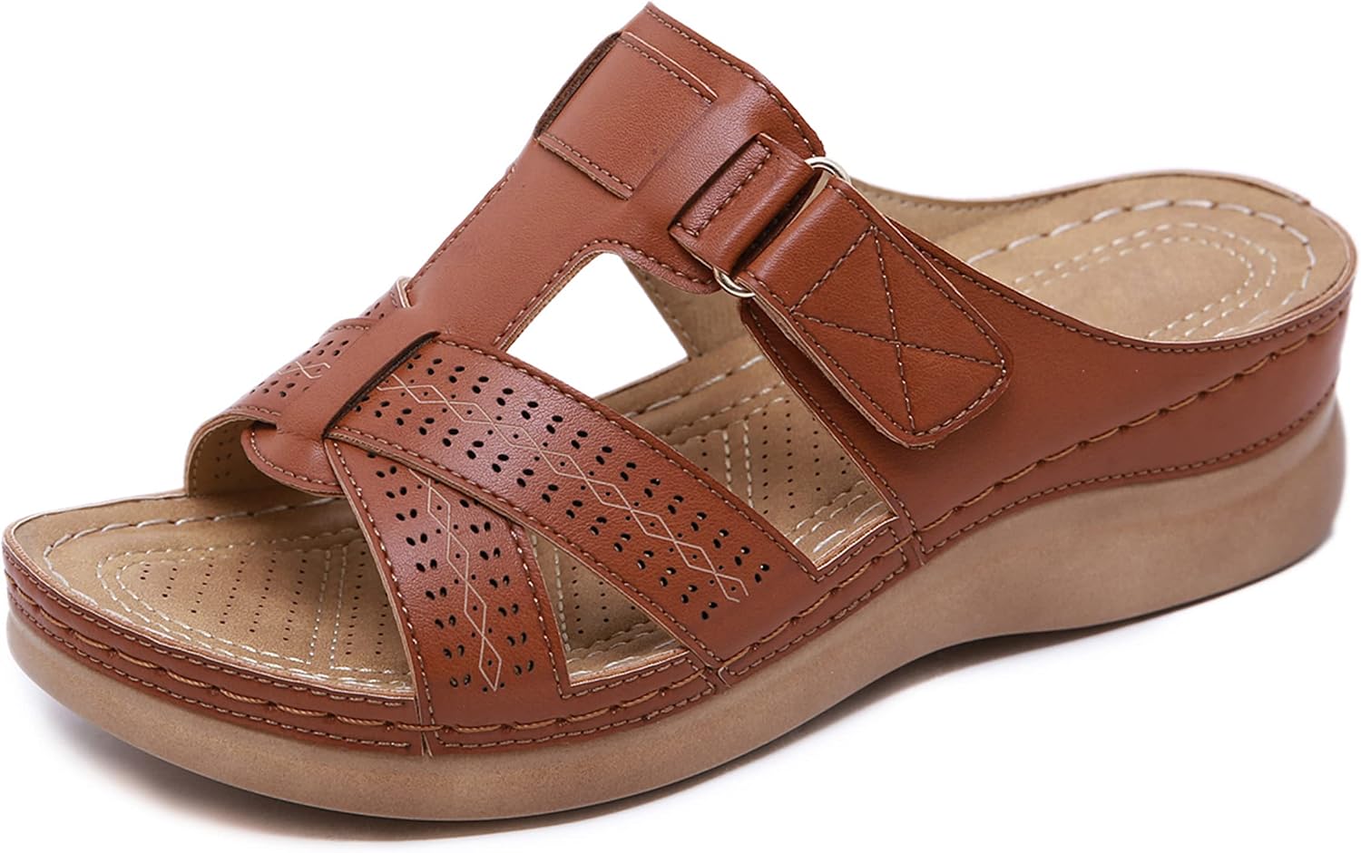 Noelle Mules con Cuña para Mujer – Sandalias de Plataforma con Punta Abierta en Similicuir
