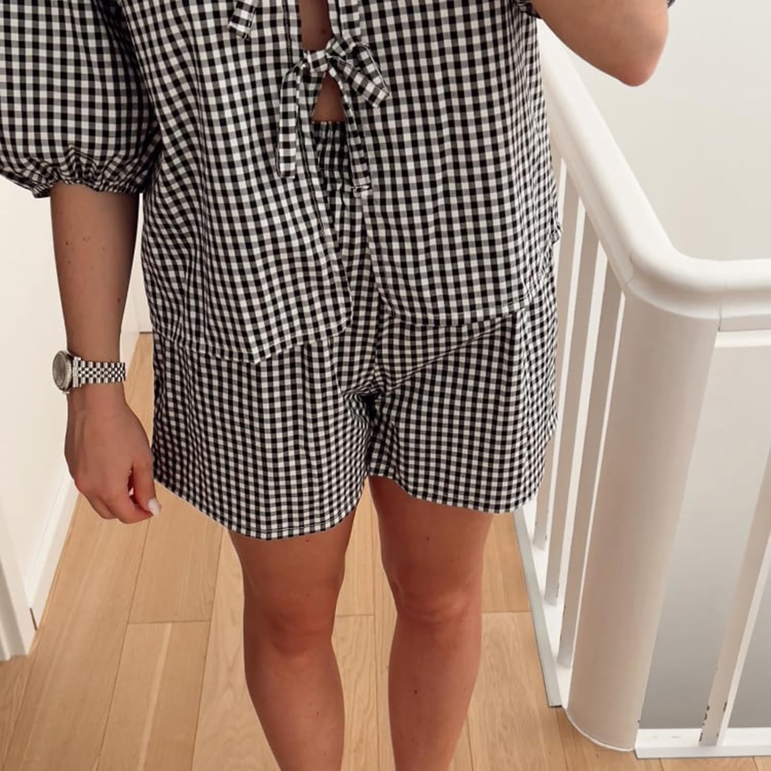 Lolita Ensemble Femme 2 Pièces – Blouse Nouée à Volants et Short Assorti