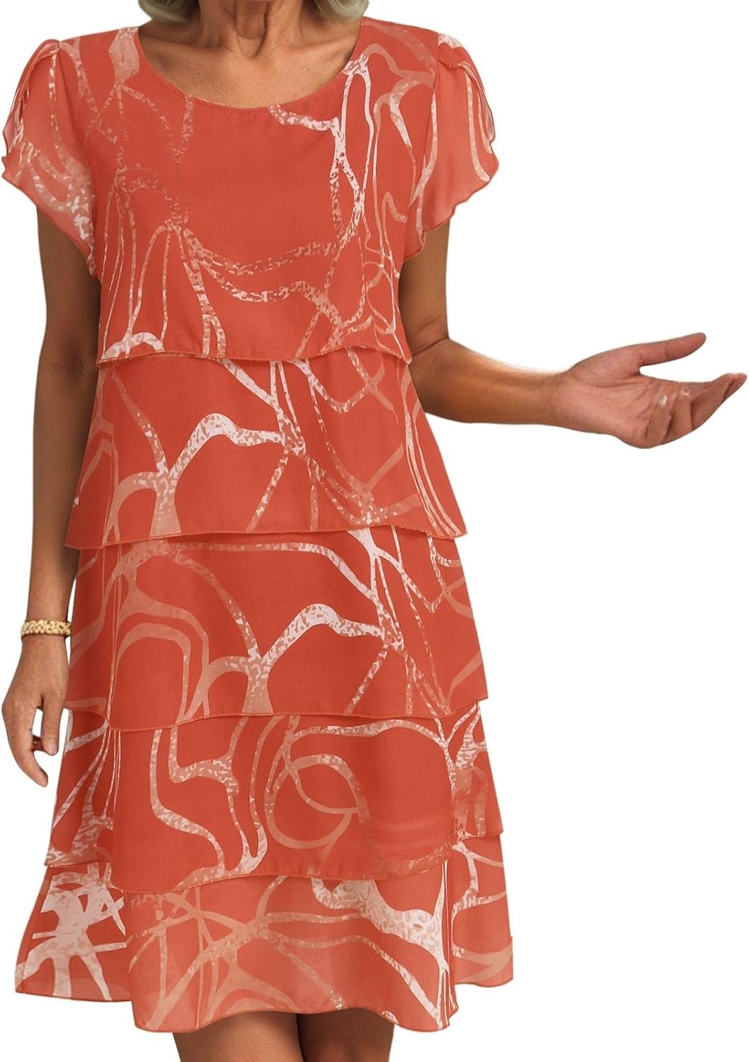 Aurora Robe Femme – Robe Fleurie Bohème Midi Volants Coupe Fluide Été