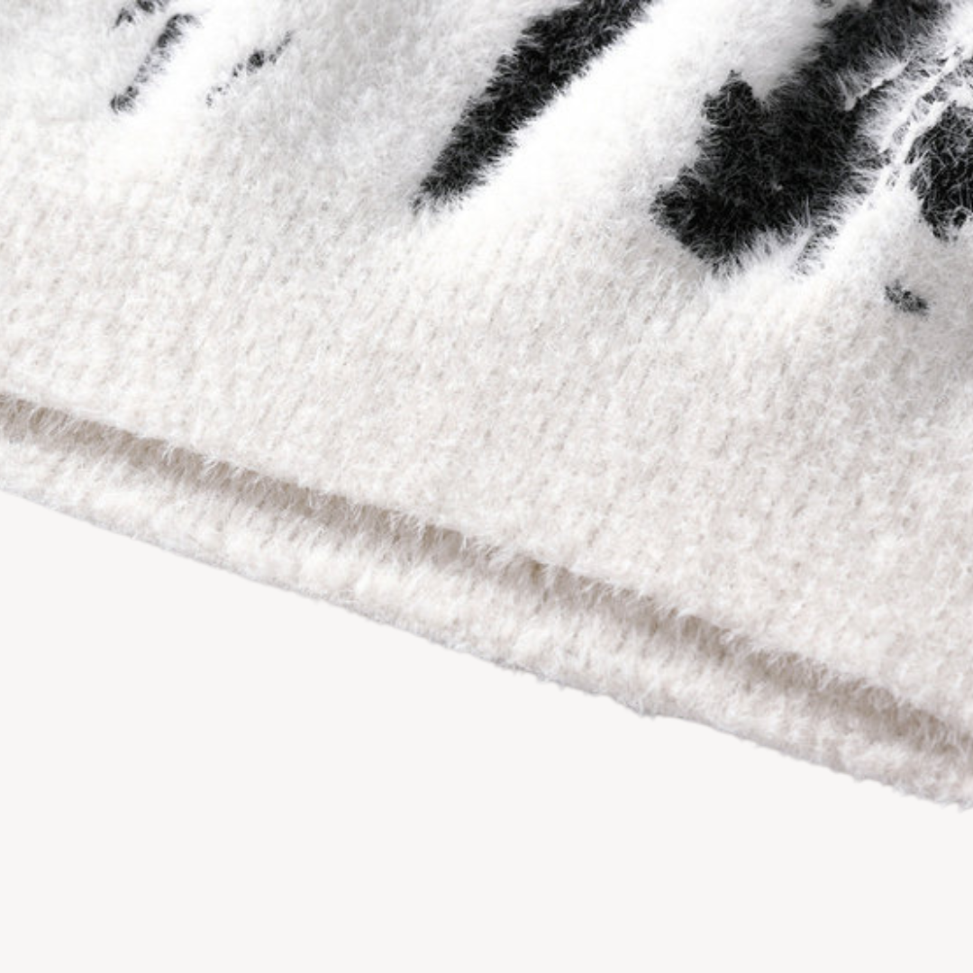 Zachary Pull Homme Tricoté – Pull Vintage en Laine Mélangée à Motif & Coupe Décontractée