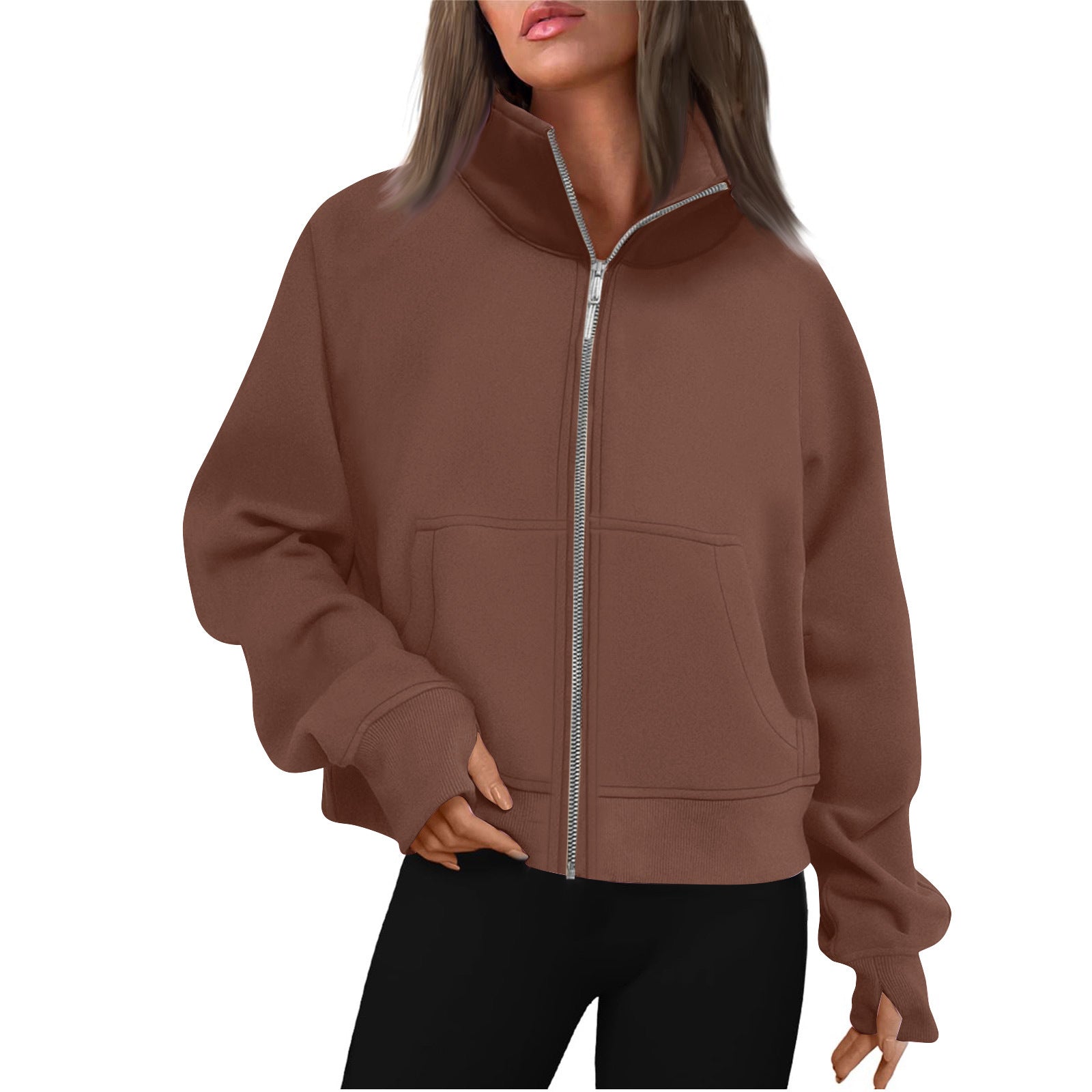Evangeline Giacca Donna con Zip e Collo Alto – Taglio Corto Moderno & Comfort Premium