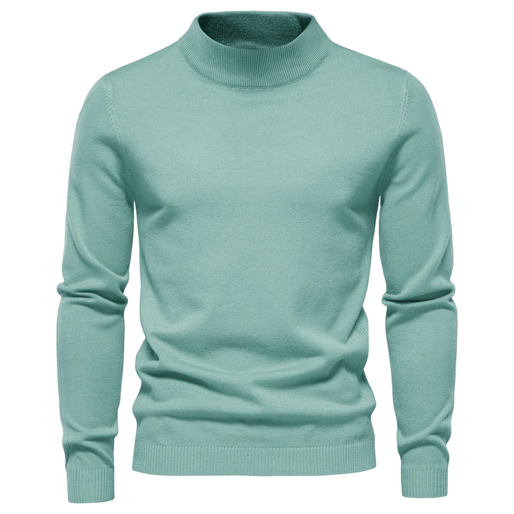 Johan Sweter z Wysokim Kołnierzem Męski Lunero Eindhoven – Ciepły Sweter Slim Fit z Gładkiego Splotu