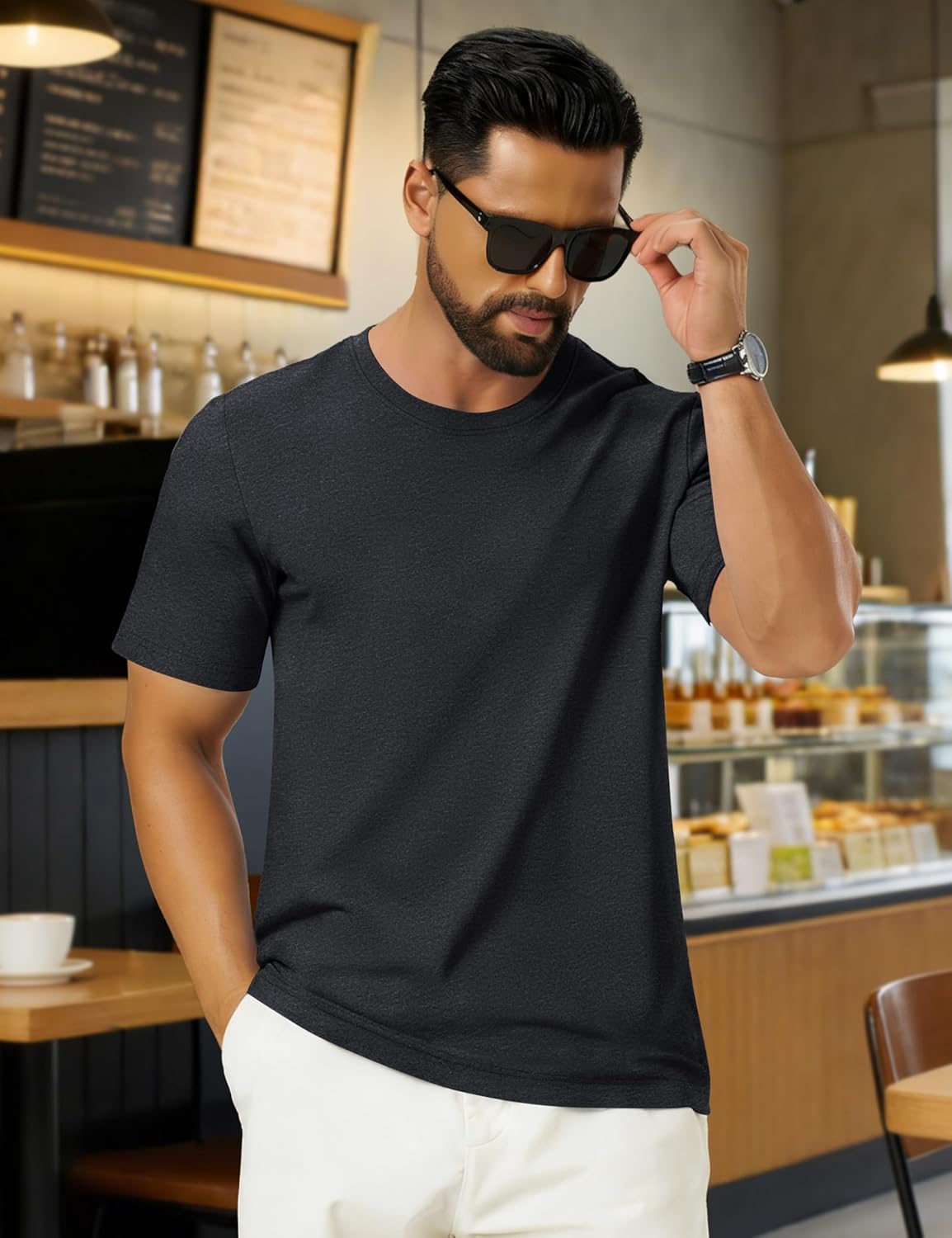 Léon muška majica – majica od mekanog, prozračnog pamuka, osnovni casual stil