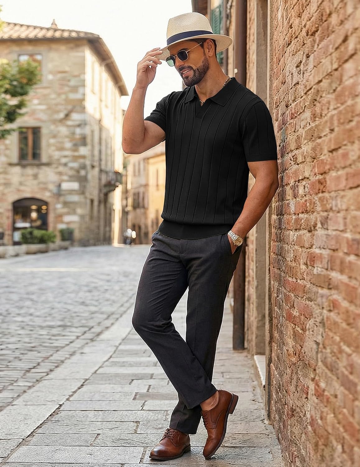 Arthur Polo Homem – Polo Malha Gola V, Estilo Old Money Elegante & Leve