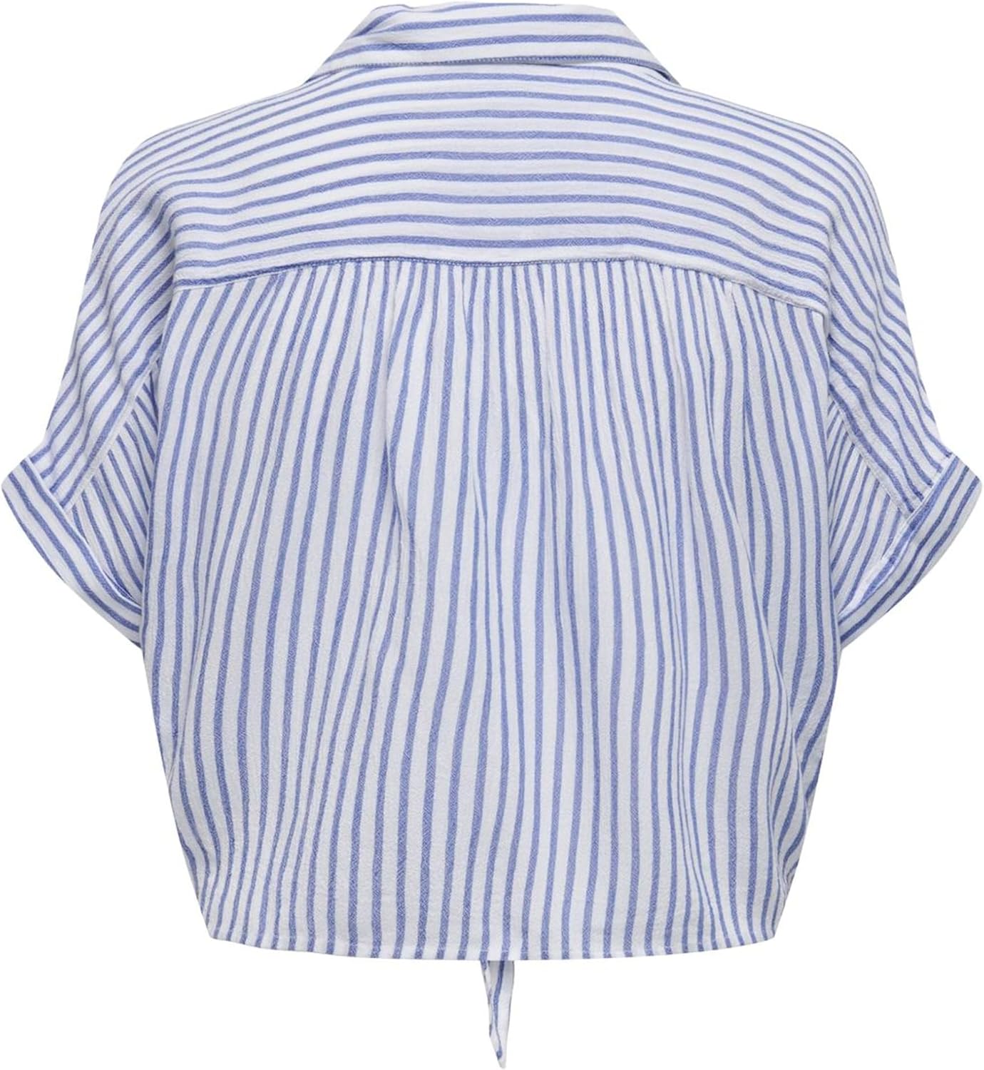 Emma Chemise Femme Viscose – Col Large, Boutonnée, Manches Courtes Rayures