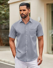 Camisa Harold Homem – Camisa de Manga Curta, Estilo Casual Chic & Conforto de Verão