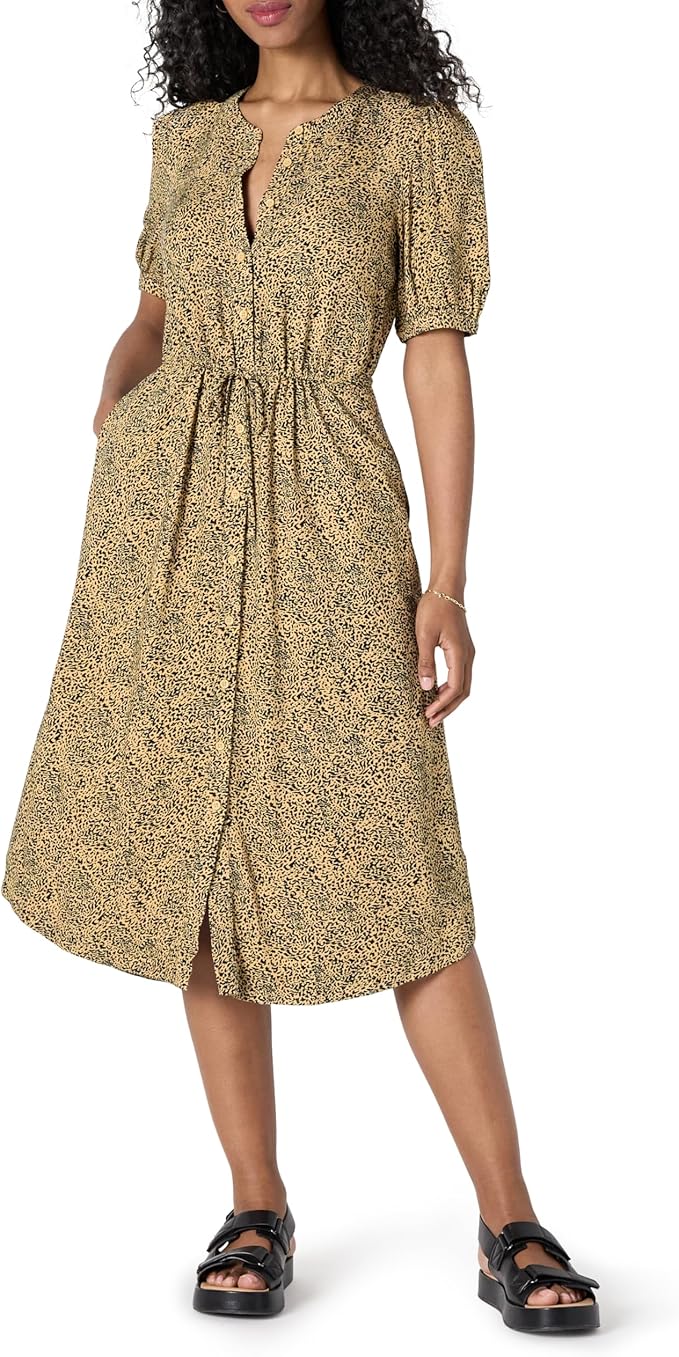 Georgie Robe Midi Femme – Fluidní viskóza, nastavitelný pas a elegantní áčkový střih